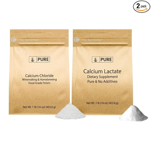 Pure Original Ingredients Calcium Chloride & Calcium Lactate Bundle, (1lb) Dietary Supplements, Fine Powders