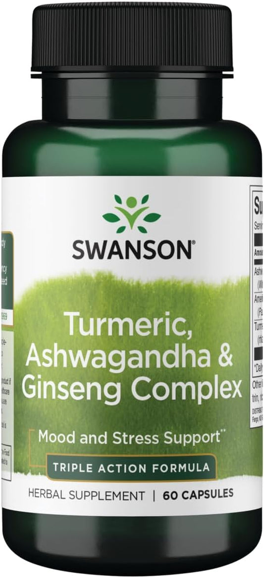 Swanson Full Spectrum Turmeric Ashwagandha & Ginseng Complex 60 Capsules