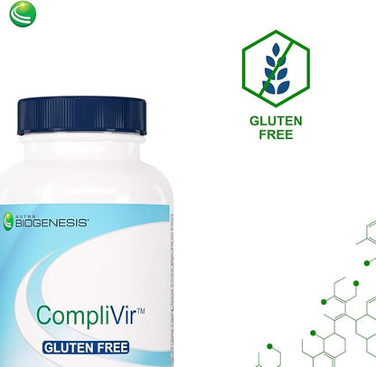Nutra Biogenesis CompliVir - Monolaurin and Zinc Supplement for Men and Women, Immune Support for Adults with Vitamin C, Olive Leaf Extract, and Elderberry - 60 Tablets