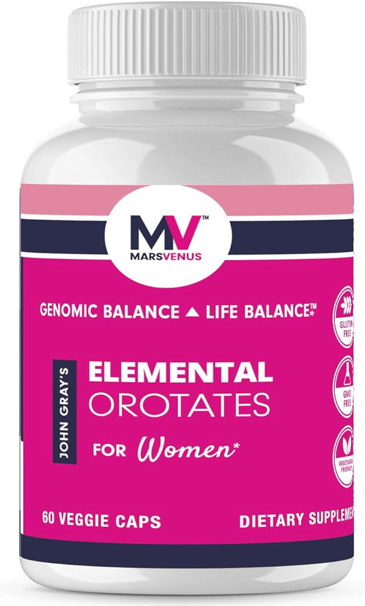 MARS VENUS Supplement with Lithium Orotate Ashwagandha Saffron Berberine Rhodiola Bacopa Fulvic Minerals - Elemental Orotates Capsules for for Women - 60 Count