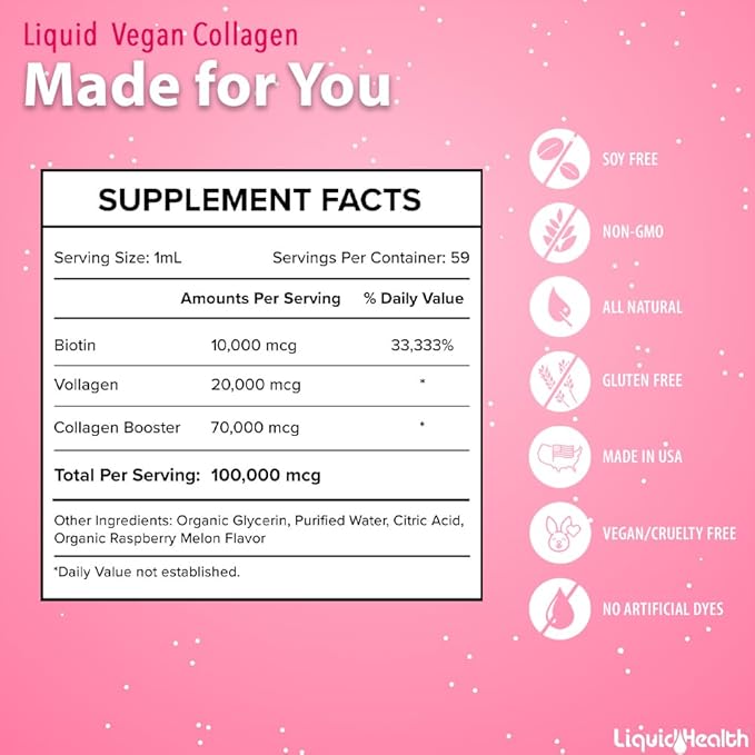 LIQUIDHEALTH Vegan Liquid Collagen Plus Biotin & Liquid Chlorophyll Droppers Bundle - Hair & Nail Growth, Skin Health, Internal Deodorizer, Stops Bad Breath, Reduces Appetite - Vegan, Non-GMO