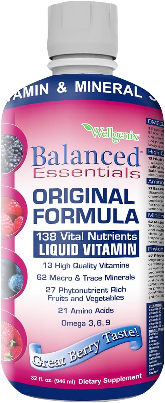 Wellgenix Balanced Essentials Liquid Nutritional Supplement, 32 Ounces - Very Berry