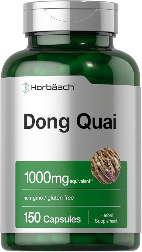 Horbäach Dong Quai Capsules | 1000mg | 150 Count | Non-GMO and Gluten Free Supplement | Traditional Herb