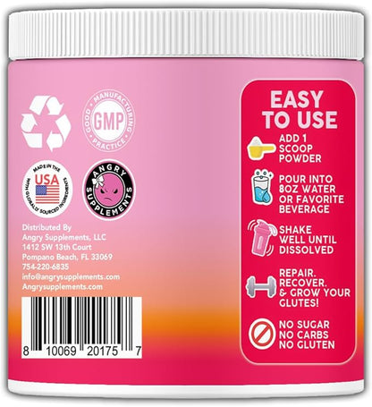 Women's Creatine Monohydrate Powder Glute Builder, 5g Vegan Creatina w. Collagen, Glutamine, BCAAs & Hydration Blend for Recovery, Energy, Pump, Muscle Support, Drink Mix, Unflavored (125g, 1-Pack)