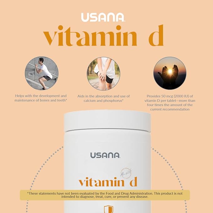 USANA Vitamin D Maximum-Strength 2,000 IU Vitamin D Supplement to Support an Already Healthy Immune System* - 84 Tablets