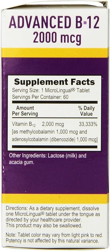 Superior Source NO Shot Advanced B-12 2000 mcg - Vitamin B12 Supplement Supports Heart Health & Healthy Energy - Methylcobalamin Supplement Formula - 60 Sublingual Dissolving Tablets