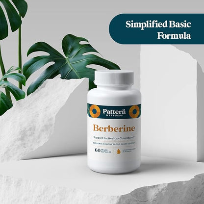 Pattern Wellness Berberine Supplement with Organic Ceylon Cinnamon - Antioxidant Support - Whole Body Health - Healthy Cholesterol Support - USA Manufactured - 60 Non-GMO Capsules