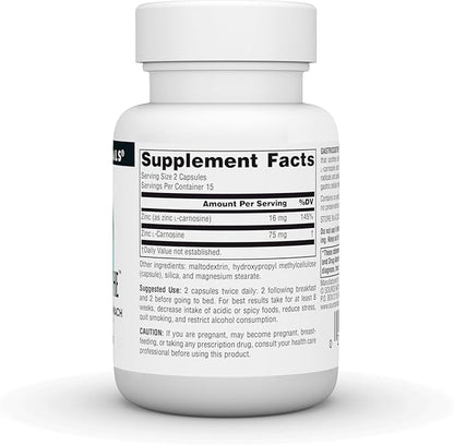 Source Naturals GastricSoothe Zinc L-Carnosine* - 30 Veggie Caps