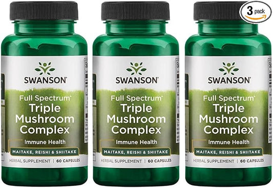 Swanson Full Spectrum Triple Mushroom Complex 60 Capsules (3 Pack)