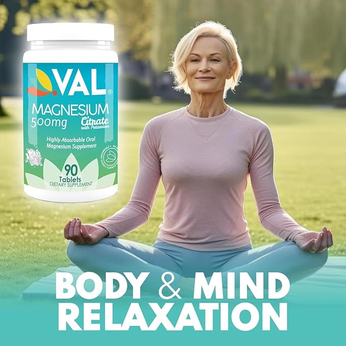 VAL MG Experts Magnesium Glycinate Plus B6 & Potassium - Stress Relief - 90 Tablets