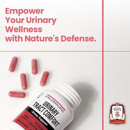 JungKwanJang Urinary Tract Comfort Formula with Pacran Cranberry 500mg, American Ginseng 143mg - Urinary Tract Health Support Supplement - 60 Capsules for Women and Men