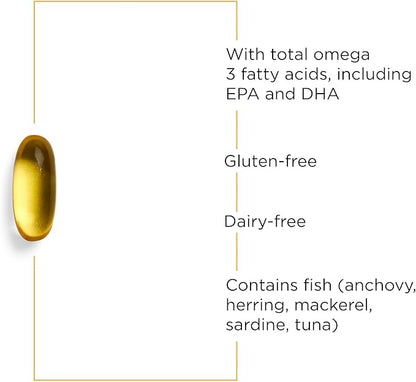 Integrative Therapeutics - Pure Omega HP Fish Oil Softgels - 575 mg Omega 3 Fatty Acids with EPA and DHA - Fish Oil -Sustainably Sourced - 120 Count