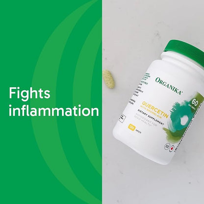 Organika Quercetin with Bromelain Supplement (120 Tablets): High-Absorption Bromelain Quercetin Supplement for Defenses, Seasonal Allergies, Mobility, & Clear Airways