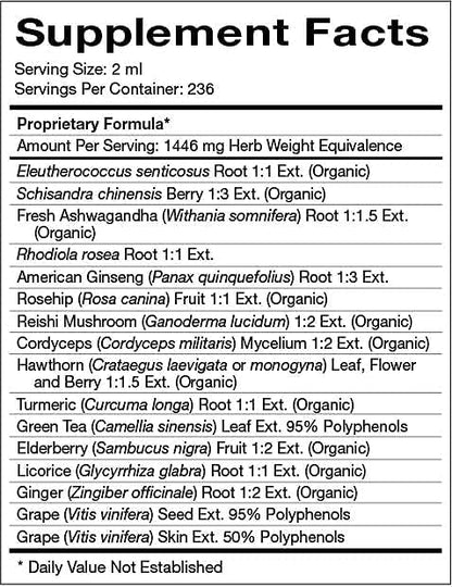 Natura Health Products Vital Adapt Supplement - Daily Nourishing Adaptogenic Tonic for Endocrine Function Support - Featuring Rhodiola, Ashwagandha, Cordyceps, Reishi (16 Fluid oz)