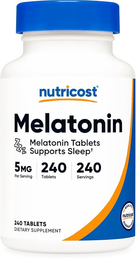 Nutricost Melatonin 5mg, 240 Tablets - 5mg Per Serving, Non-GMO, Gluten Free