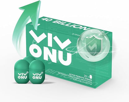 20 Bottles*0.7oz Probiotics 40 Billion CFU, Little Green Bottle Probiotics, Probiotic for Digestive Health (20 Count/1 Box)