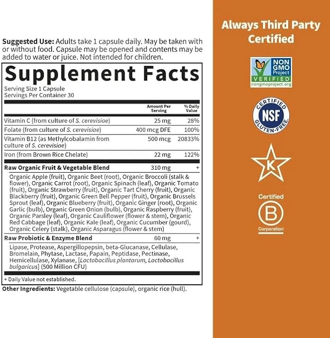 Vitamin Code Raw Iron 30ct Capsules