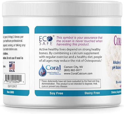 Coral Ecopure Powder, Coral Calcium Powder Supplement with Coral Minerals - 16 Ounces