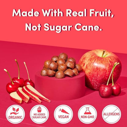 Llama Naturals Multivitamin for Women, Vegan, Organic Gummies with Vitamin D, C and K, Women's Real Fruit Gummy Vitamins, Chewable Multivitamin Supplement, No Added Sugar Cane, Cherry, 120 Ct