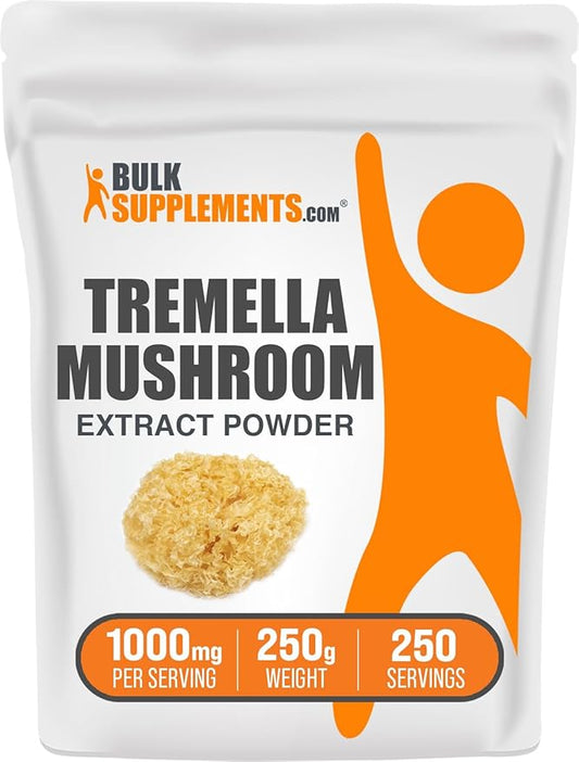 BulkSupplements.com Tremella Mushroom Extract - Tremella Fuciformis Extract, Mushroom Supplement - Vegan & Gluten Free, 1g per Serving, 250g (8.8 oz) (Pack of 1)