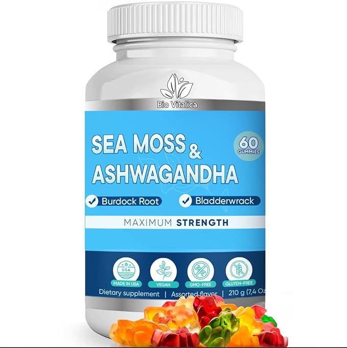 BIO VITALICA (Bundle) Sea Moss Elderberry (1 Pack) & Quercetin (2 Packs) & Sea Moss Ashwagandha (1 Pack)