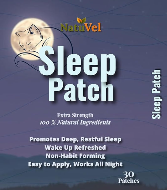 Sleep Patches: Restful Sleep with Valerian Passionflower Melatonin & More. Apply 1hr Before Bed. 30 Patches.