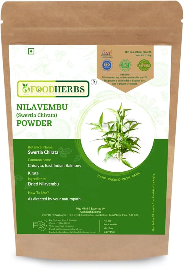 Kalmegh Powder | 200 GMS / 0.44 Lbs | Andrographis Paniculata | Green Chirette | Nilavembu