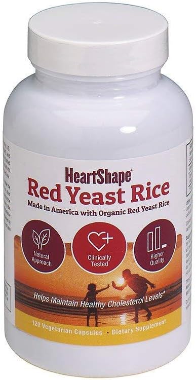 HeartShape OTC Red Yeast Rice, 120 Count