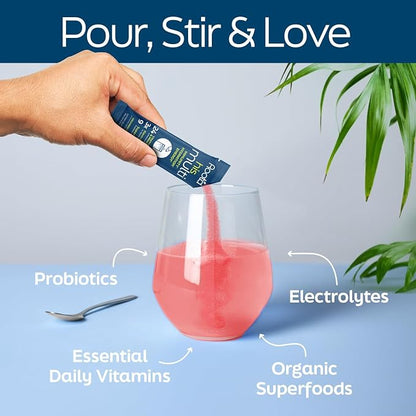 Root'd Multivitamin Powder with 3X Electrolytes for Men - 24 Vitamins & Minerals, 3X Electrolytes, 9 Superfoods, Probiotics & Enzymes, Sugar-Free Multivitamin & Hydration | 24 Packets