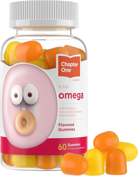 Zahler - Chapter One Omega 3 Gummies for Kids with No Fish Oil (60 Count) - Kosher Omega 3 6 9 Fatty Acids, EPA, DHA - Easy to Take Omega 3 Supplement for Healthy Growth, Development & Brain Function