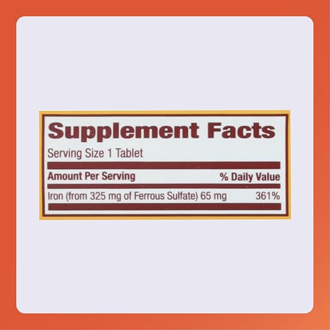 Rugby - Ferrous Sulfate 325 mg. - 100 Tablets