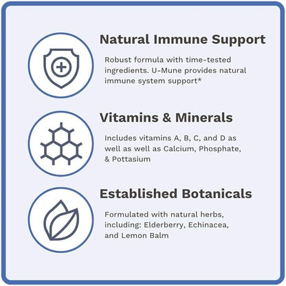 U-Mune | Immune Support w/Elderberry, Echinacea, Oregano | Made in USA | 3rd Party Tested | 60 Capsules