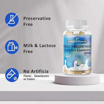 2 Packs Sugar Free Magnesium Gummies Plus Probiotic & Fiber, Magnesium Glycinate 400 mg丨L-Threonate丨Taurate, Chewable Calm Magnesium Gummies w. VIT D3 K2 B6 for Sleep* Brain, Digestion, Gut Health