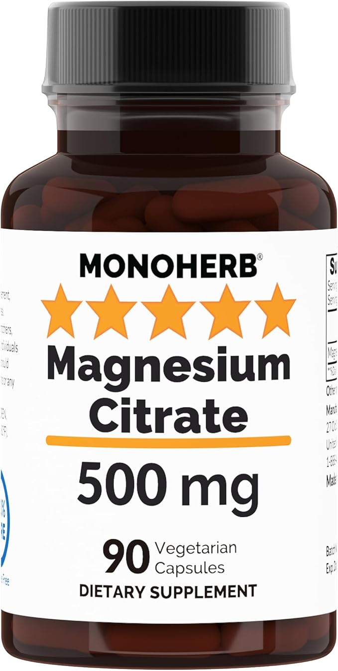 Magnesium Citrate 500 mg, 90 Vegan Capsules
