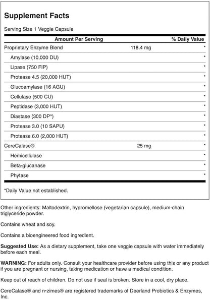 Swanson Full Spectrum N-Zimes 90 Veg Capsules Enzyme