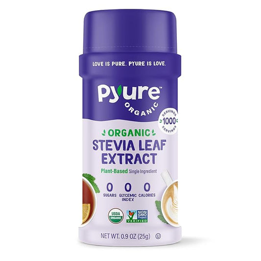 Pyure Organic Stevia Sweetener Extract Powder- 100% Stevia Leaf Extract, No Fillers, 300x Sweeter Than Sugar, 1,000 Servings