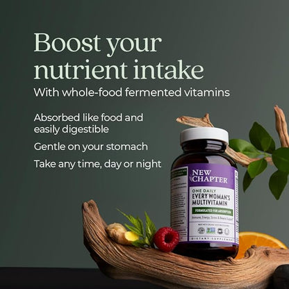 New Chapter Women's Multivitamin for Immune, Beauty + Energy Support with 20+ Nutrients -- Every Woman's One Daily, Gentle on the Stomach, 72 Count