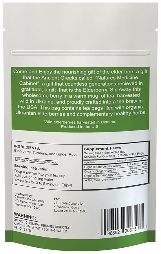Elderberry Turmeric Ginger Tea - Made in USA