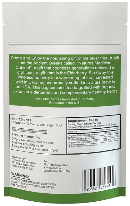 Elderberry Turmeric Ginger Tea - Made in USA