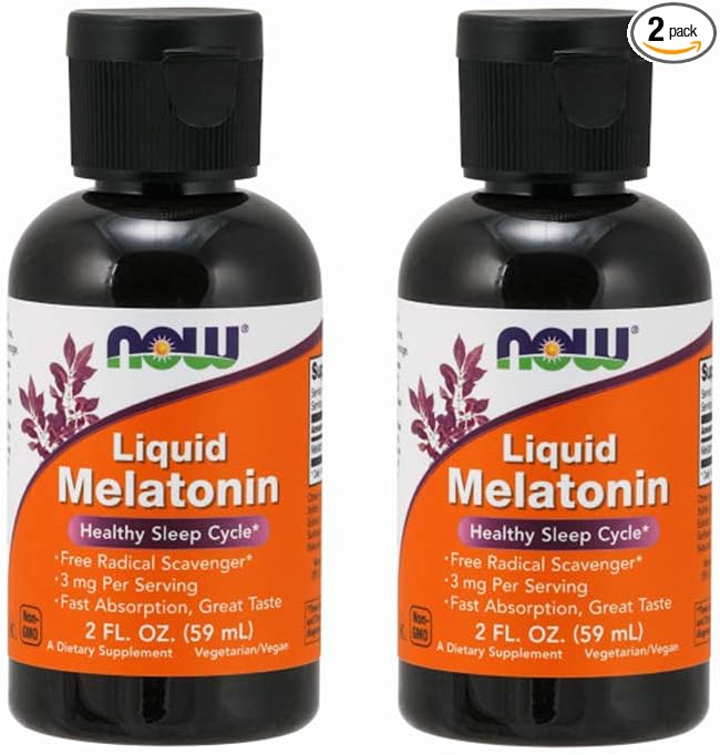 Now Foods Liquid Melatonin, 2 Fl Oz, Pack of 2 (Packaging May Vary)