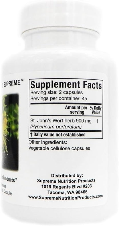 Supreme Nutrition St. John’s Wort Supreme, 90 Pure St. John’s Wort Capsules