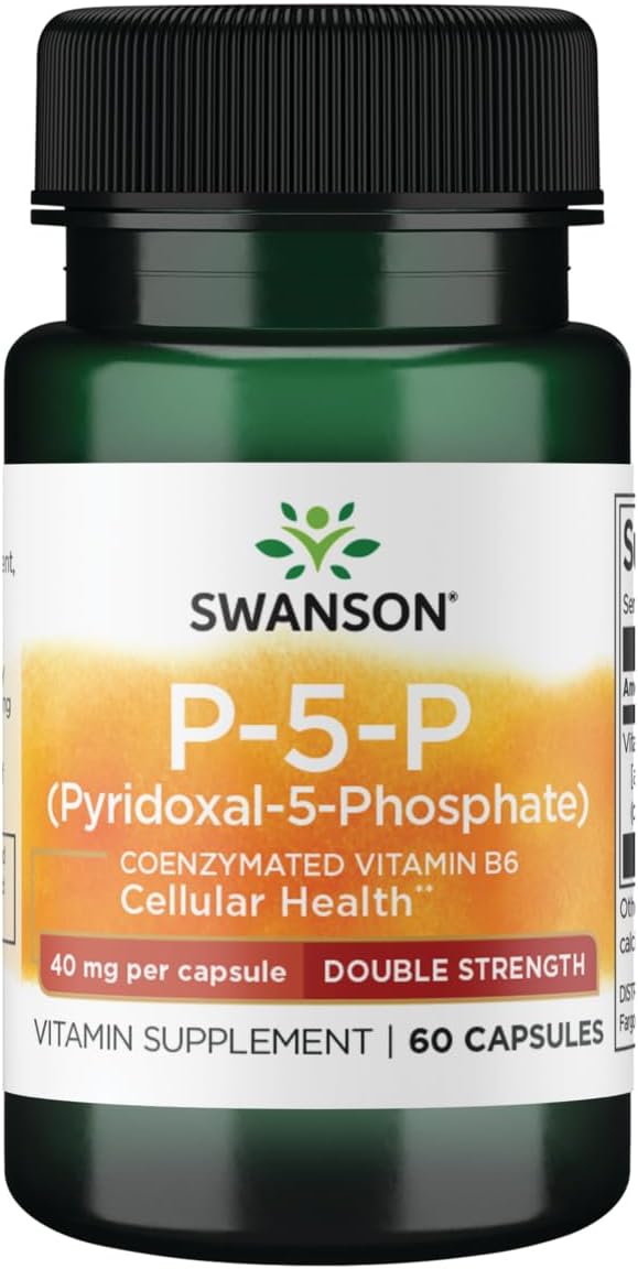 Swanson P-5-P (Pyridoxal-5-Phosphate) Coenzymated Vitamin B-6 40 Milligrams 60 Capsules