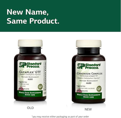 Standard Process Inc. Chromium Complex - Whole Food Digestion and Digestive Health with L-Cysteine Hydrochloride, Chromium, Ascorbic Acid, Buckwheat, Oat Flour - 180 Tablets
