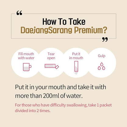 Premium Psyllium Husk Fiber Supplement Made for Weaker Digestive Health, Dietary Fiber Packets to Support Better Digestive Health for Constipation Relief, Daejang Sarang 20 Packets (1 Pack)