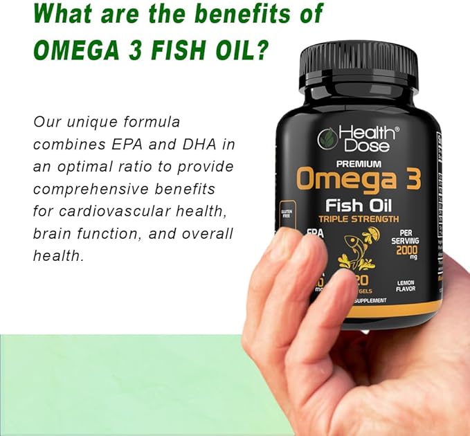 Omega 3 Fish Oil – Lemon-Flavored Softgels with EPA & DHA for Brain, Heart, and Wellness Support – Easy-to-Digest, No Fish Burps – 120 Softgels, Pack of 5
