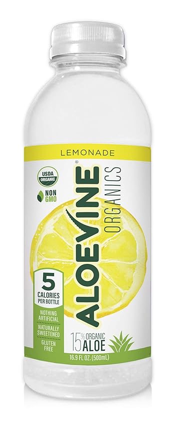 Aloevine Organics Aloe Vera Drink 16.9 oz (Lemonade)