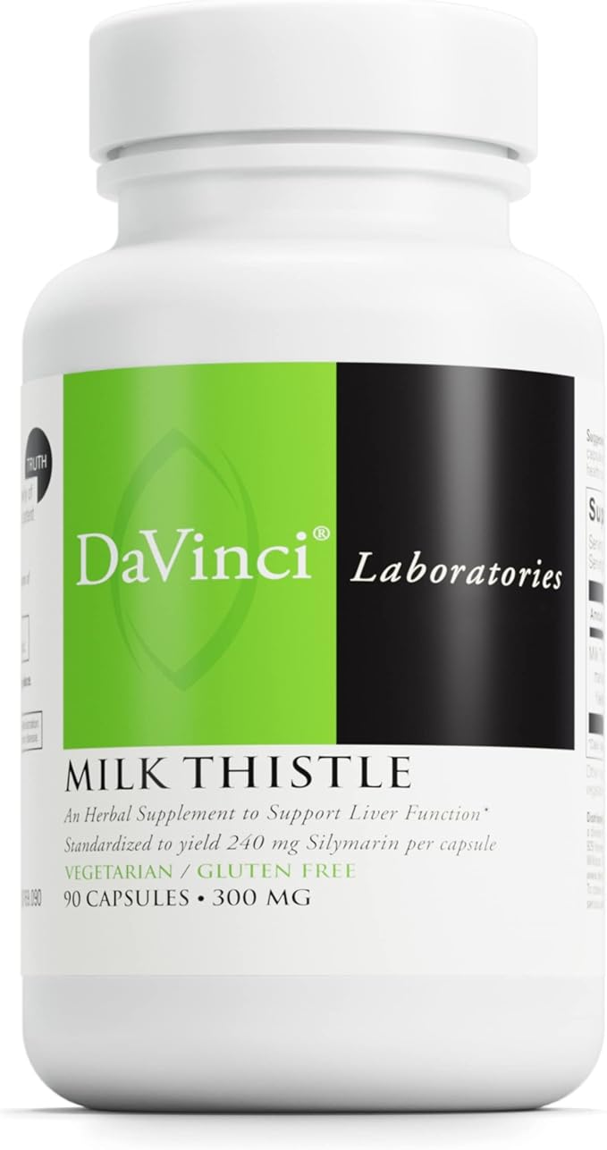DAVINCI Labs Milk Thistle - Nutritional Supplement to Support Liver Function, Kidney Health and Healthy Digestion* - with Milk Thistle and More - Gluten-Free - 90 Vegetarian Capsules