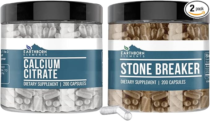 Earthborn Elements Chanca Piedra & Calcium Citrate Bundle (200 caps)