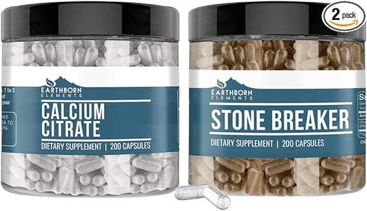 Earthborn Elements Chanca Piedra & Calcium Citrate Bundle (200 caps)