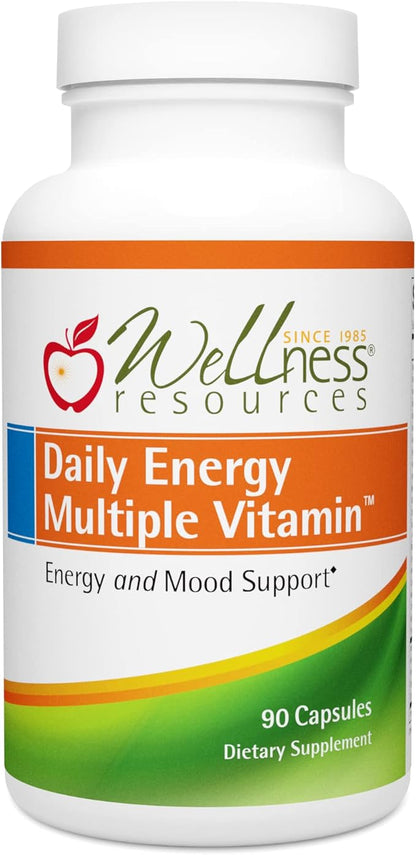 Wellness Resources Daily Energy Multiple Vitamin - 100% coenzyme B Vitamins Including Methylfolate and Methylated B12 with Other Important Cofactors for Energy, Stress, and Mood (90 Capsules)